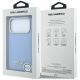 8. Karl Lagerfeld Saffiano Small Script Metal Logo MagSafe Case for iPhone 17 Pro / 18 Pro - Light Blue