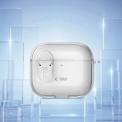 6. Tech-Protect Slim Hook Case for AirPods 4 - Clear
