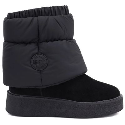 6. Black leather platform snow boots Big Star UU274731