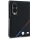 3. BMW M Leather Perforated Tricolor Stripe Metal Logos MagSafe Case for Samsung Galaxy Z Fold 8 - Black