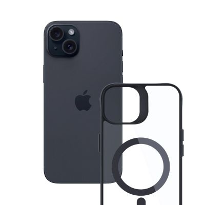 10. 3mk Satin Armor MagCase with MagSafe for iPhone 15 - Clear with Black Frame