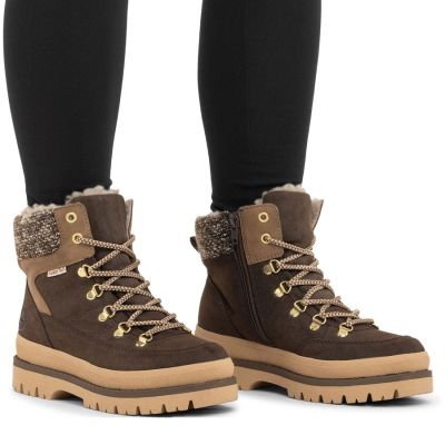14. Waterproof Women’s Brown Platform Hiking Boots Rieker Y6210-25