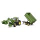 4. John Deere 7R 350 tractor with front loader and 2-axle trailer 03155 BRUDER