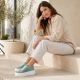 9. Women's leather sneakers openwork green Filippo DP7520/26