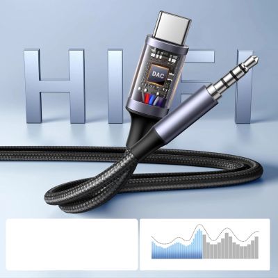 2. Ugreen audio adapter with charging function 2-in-1 USB-C - USB-A/C + minijack - black