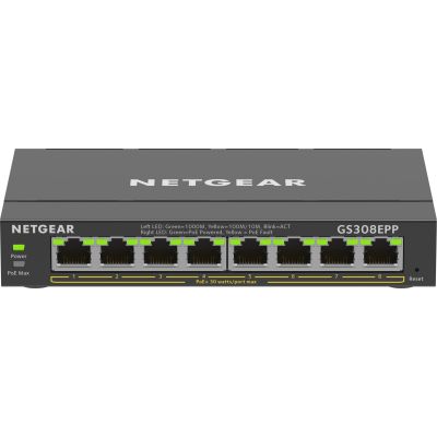 Netgear GS308EPP-100PES 8-Port PoE Switch 123 W (PoE+: 8 ports) Unmanaged Gigabit