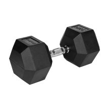 HEX 30 kg rubber-coated cast iron dumbbell REBEL ACTIVE