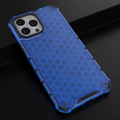 14. Honeycomb Case armor cover with TPU Bumper for iPhone 13 Pro Max blue