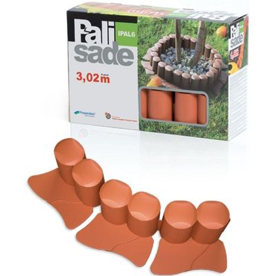 20. GARDEN PALISADE LAWN EDGE 302CM IPAL 6 TERRACOTTA