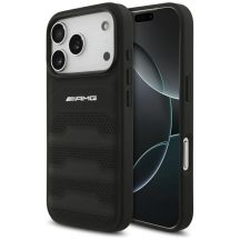 Mercedes AMG Leather Debossed Lines Logo case for iPhone 18 Pro / 17 Pro - black