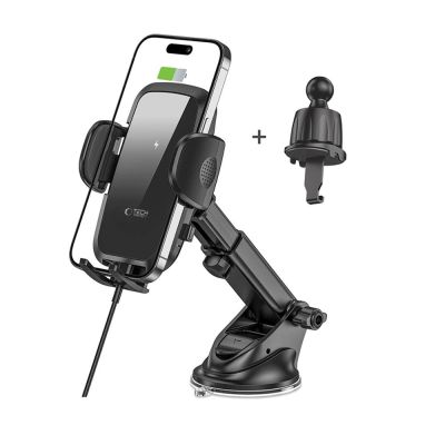 2. Tech-Protect CM15W-V1 Car Phone Holder with 15W Inductive Charger for Cockpit/Air Vent - Black