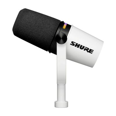 2. Shure MV7+-W - Voice-Over/Vocal Microphone with XLR/USB-C Connector White