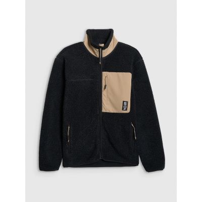 8. Men's regular-fit sherpa fleece with stand-up collar 4F 4FRAW25TFLEM456-20S
