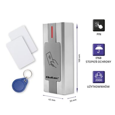 2. QOLTEC RFID PROXIMITY CARD AND KEY FOB READER | METAL HOUSING