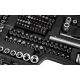 13. Socket wrench set 1/2", 3/8", 1/4", 220 pcs, satin