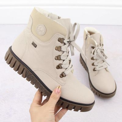 35. Waterproof beige women's hiking boots Rieker Y3433-60