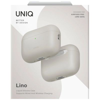 6. Uniq Lino Silicone Case for AirPods Pro - Beige