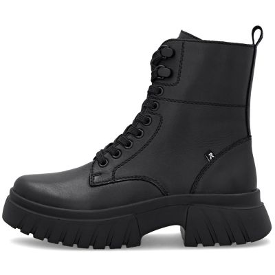 3. Women's leather ankle boots with thick soles, black Rieker W1870-02