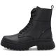 3. Women's leather ankle boots with thick soles, black Rieker W1870-02