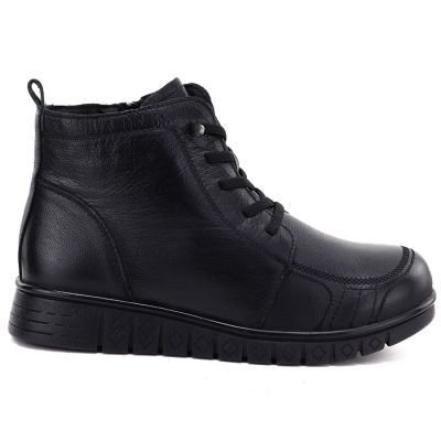 2. Women's comfortable leather ankle boots, black, Cambell RI15302