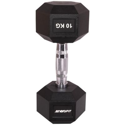 9. HEX RUBBER Dumbbell 10 KG ENERO FIT