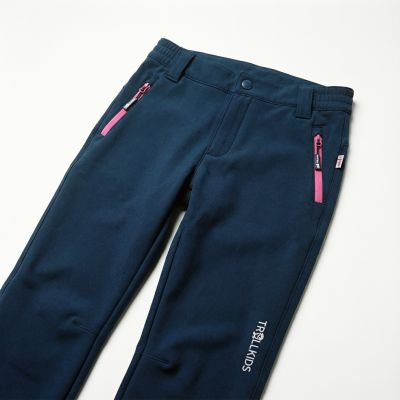 4. Trollkids Kids Fjell Softshell Pant for girls/boys, navy blue (117-114)