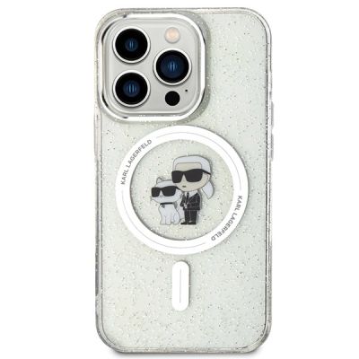 3. Karl Lagerfeld Karl&Choupette Glitter MagSafe case for iPhone 15 Pro - transparent