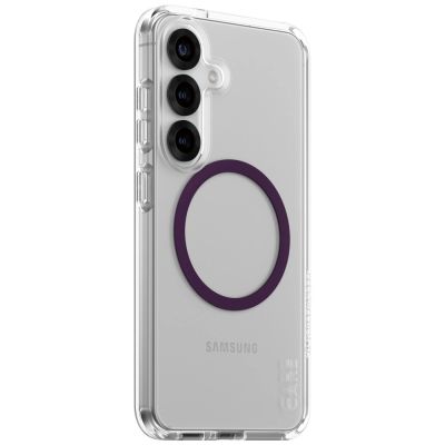 2. CARE by PanzerGlass Flagship Urban Combat Purple QI Case for Samsung Galaxy S25 - Transparent