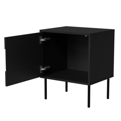 6. INSERTO bedside table 2 pcs 50x40x61.5 black + LED