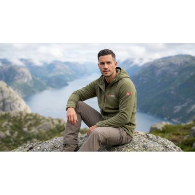 3. Men’s fleece jacket Geographical Norway TUGOOD KAKI DB MEN 233 (WZ3332H/GN-KAKI)