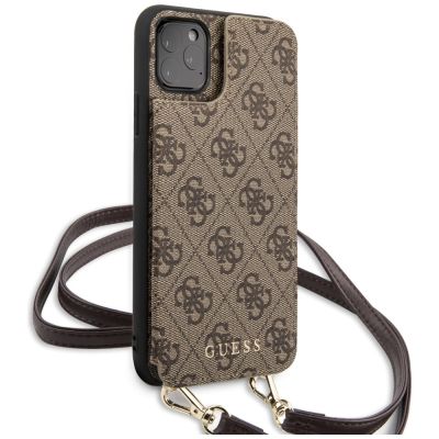 4. Guess 4G Crossbody Case for iPhone 11 Pro Max - Brown
