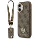 Guess 4G Strass Logo & Big Strap Metal Buttons MagSafe Case for iPhone 17 - Brown