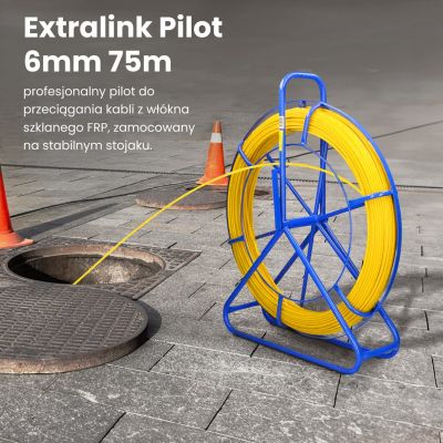 5. Extralink EX.30882 Pilot 6mm 75m Cable Puller | FRP Fiberglass, Diameter 6mm, Length 75m, Yellow