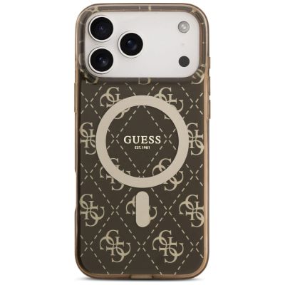 3. Guess IML 4G Background MagSafe Case for iPhone 17 Pro - Brown