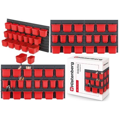 13. WORKSHOP BOARD WITH A SET OF 20 CONTAINERS ORDERLINE KISTENBERG