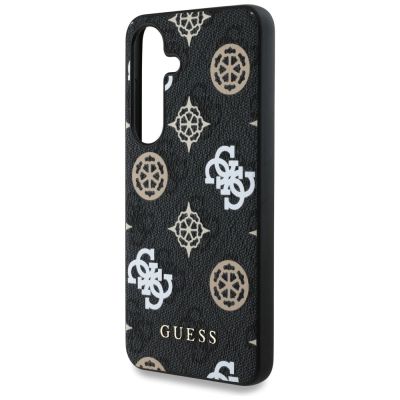 6. Guess 4G Printed Colored Peony Pattern MagSafe case for Samsung Galaxy S25 black