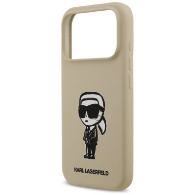 6. Karl Lagerfeld Silicone Karl Sketch & Logo MagSafe Case for iPhone 17 Pro - Brown