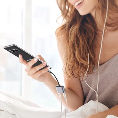 4. Ugreen audio adapter USB Type C (male) - USB Type C PD QC (female) + 3.5mm mini jack (female) gray (CM231)