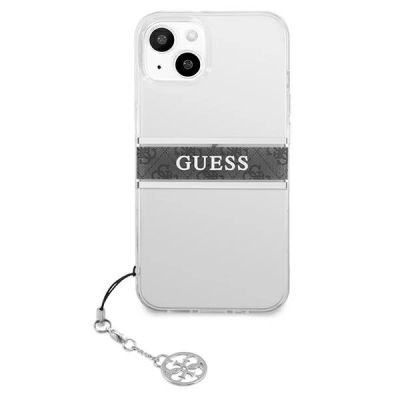 3. Guess GUHCP13SKB4GGR iPhone 13 mini 5.4" Transparent hardcase 4G Gray Strap Charm