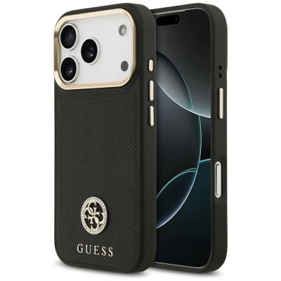 Guess Grained Strass Logo MagSafe case for iPhone 17 Pro - black