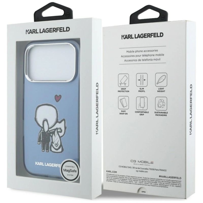 8. Karl Lagerfeld Karl & Choupette Back MagSafe Case for iPhone 17 Pro Max - Blue
