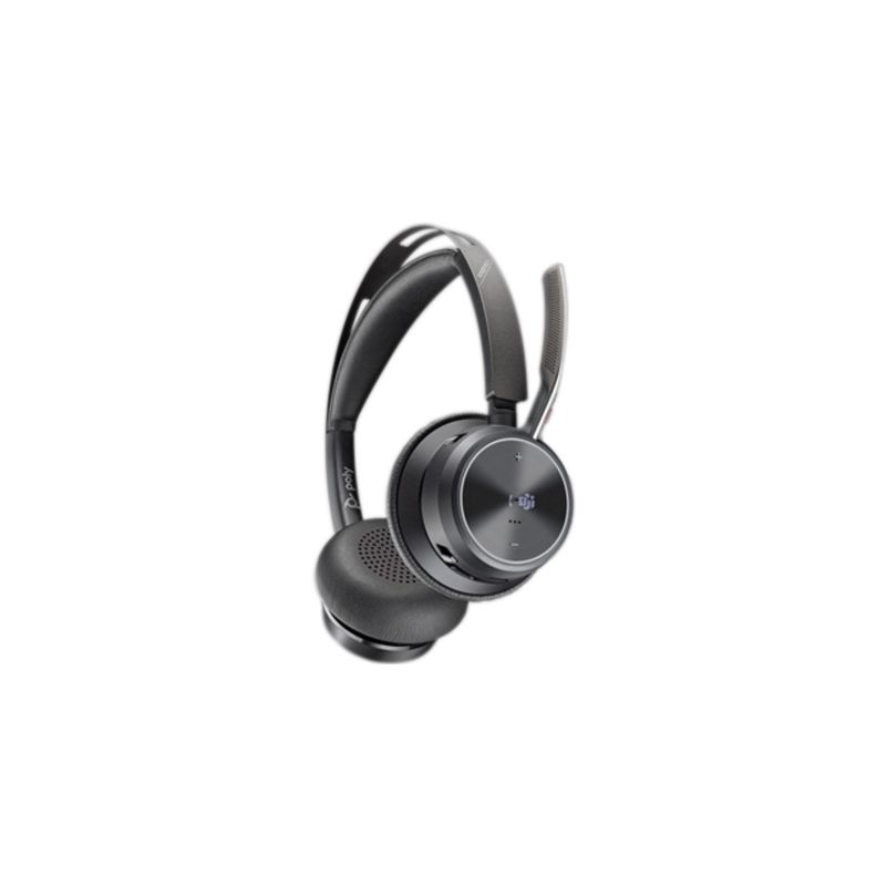 142. POLY Voyager Focus 2 Microsoft Teams Certified USB-CC Headset + USB-C/A Adapter + Charging Cradle