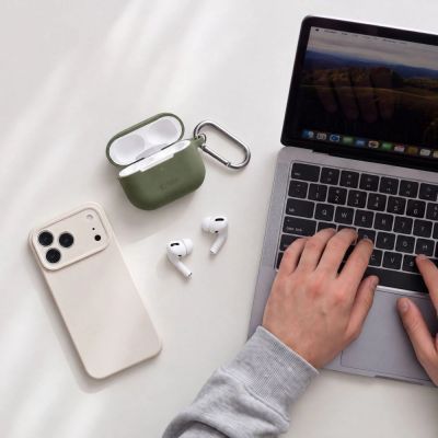 9. Tech-Protect Silicone Hook Case for AirPods 4 - Green