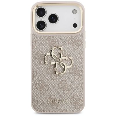 3. Guess 4G Big 4G Classic Logo Big Strap Metal Buttons Case for iPhone 17 Pro Max - Pink