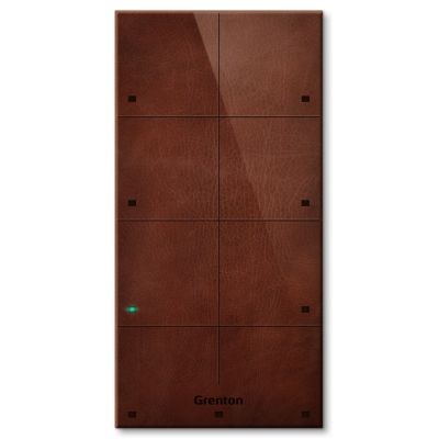 2. Grenton Touch panel / 8 touch fields / TF-Bus / dark front made of natural leather