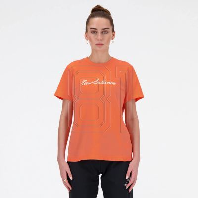 5. New Balance S/S Script Tee Gfr W T-shirt WT41909GFR