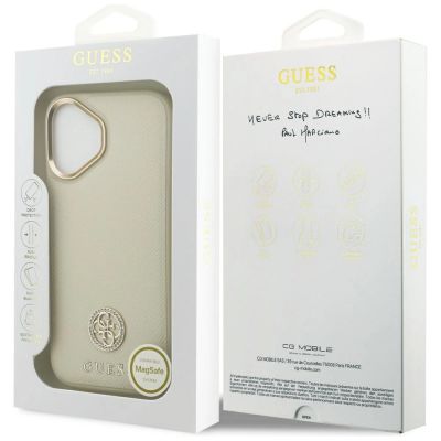 8. Guess Grained Strass Logo MagSafe case for iPhone 17 - beige