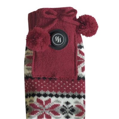 5. GLOVII HEATED SLIPPERS WITH SOCKS, SIZE 40-44, NORWEGIAN PATTERN, BATTERIES AND CHARGING CABLE INCLUDED, GQ5L
