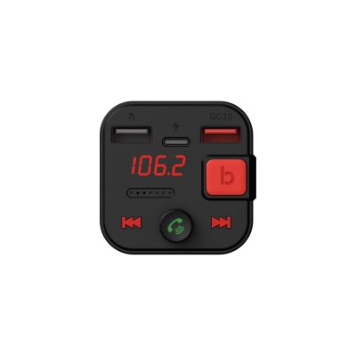 2. SAVIO TR-15 FM Transmitter with Display, Bluetooth and PD USB-C USB-A Quick Charge Charger, Bass Boost