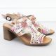 2. Women's openwork floral high-heeled sandals Jezzi 24125